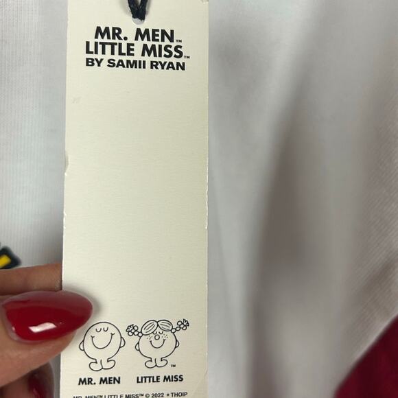 Mr. Men Little Miss Sunshine White Cropped Tee size XL NWT - Picture 3 of 8